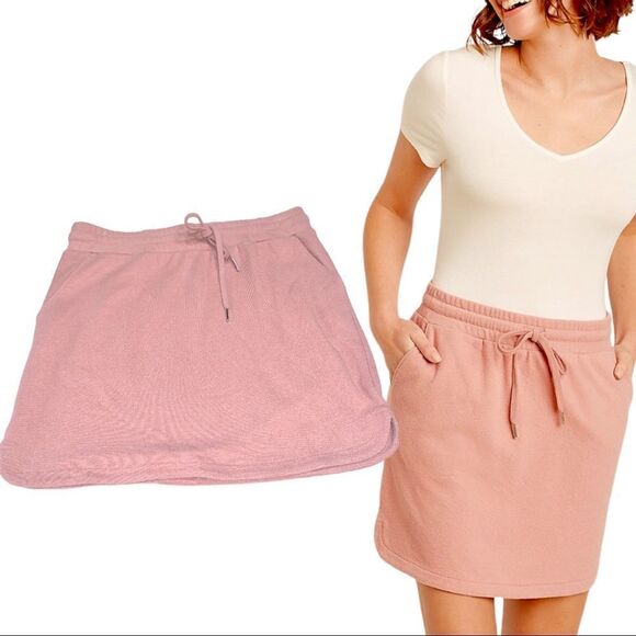 NWT Maurices Pink Dusty Rose French Terry Skirt Sz M - Picture 1 of 9